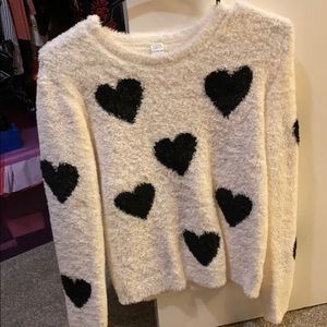Cute soft heart sweater